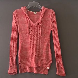 😍 4 for $20 S Cute Roxy Light Woven Hoodie Coral